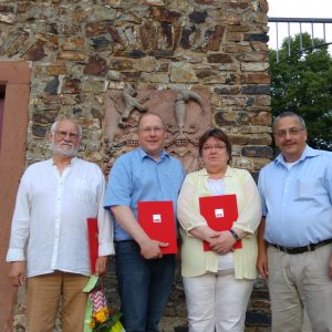 Die Geehrten im Bild von links nach rechts: Klaus Roth, Achim Glockengießer, Birgit Büchner und Stefan Lux